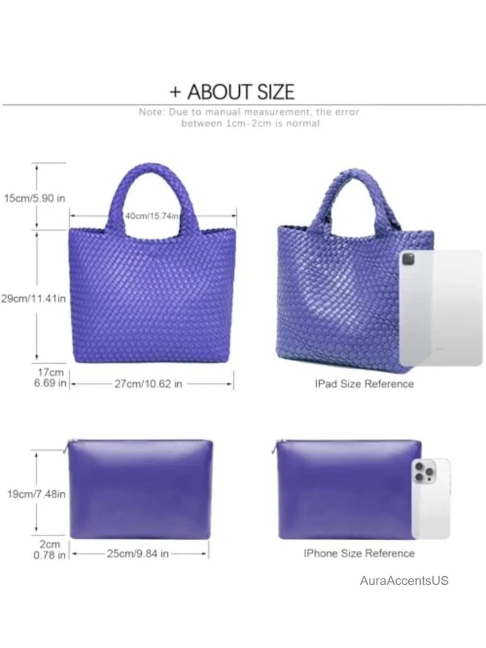 Faux Leather Woven Tote Bag Large Capacity Shoulder Handbag